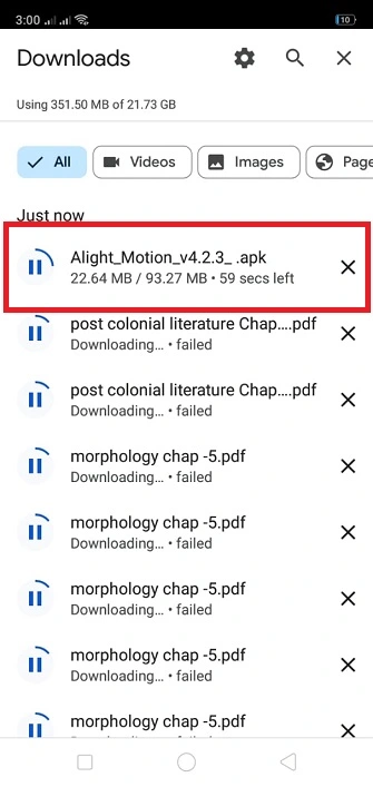 mobile download folder